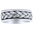 thumbnail image 2 of Bling Jewelry Mens Men's Wheat Rope Braid Cable Wedding Band Ring .925 Sterling Silver, 2 of 4