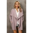 thumbnail image 2 of CoCopeaunts Women's Open Front Cardigan Sweater Elegant Lable Collar Long Sleeve Knit Lightweight Outwear Coat with Pockets, 2 of 5