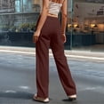 thumbnail image 4 of Kelon Women's Casual Pants, Womens Cotton Pants Wide Leg Dress Pants Women Business Casual High Waisted Work Trousers Pants with Pockets, S, 4 of 8