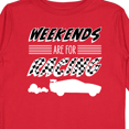 thumbnail image 4 of Inktastic Weekends are for Racing Race Car Silhouette and Racing Flag Boys or Girls Long Sleeve Toddler T-Shirt, 4 of 5