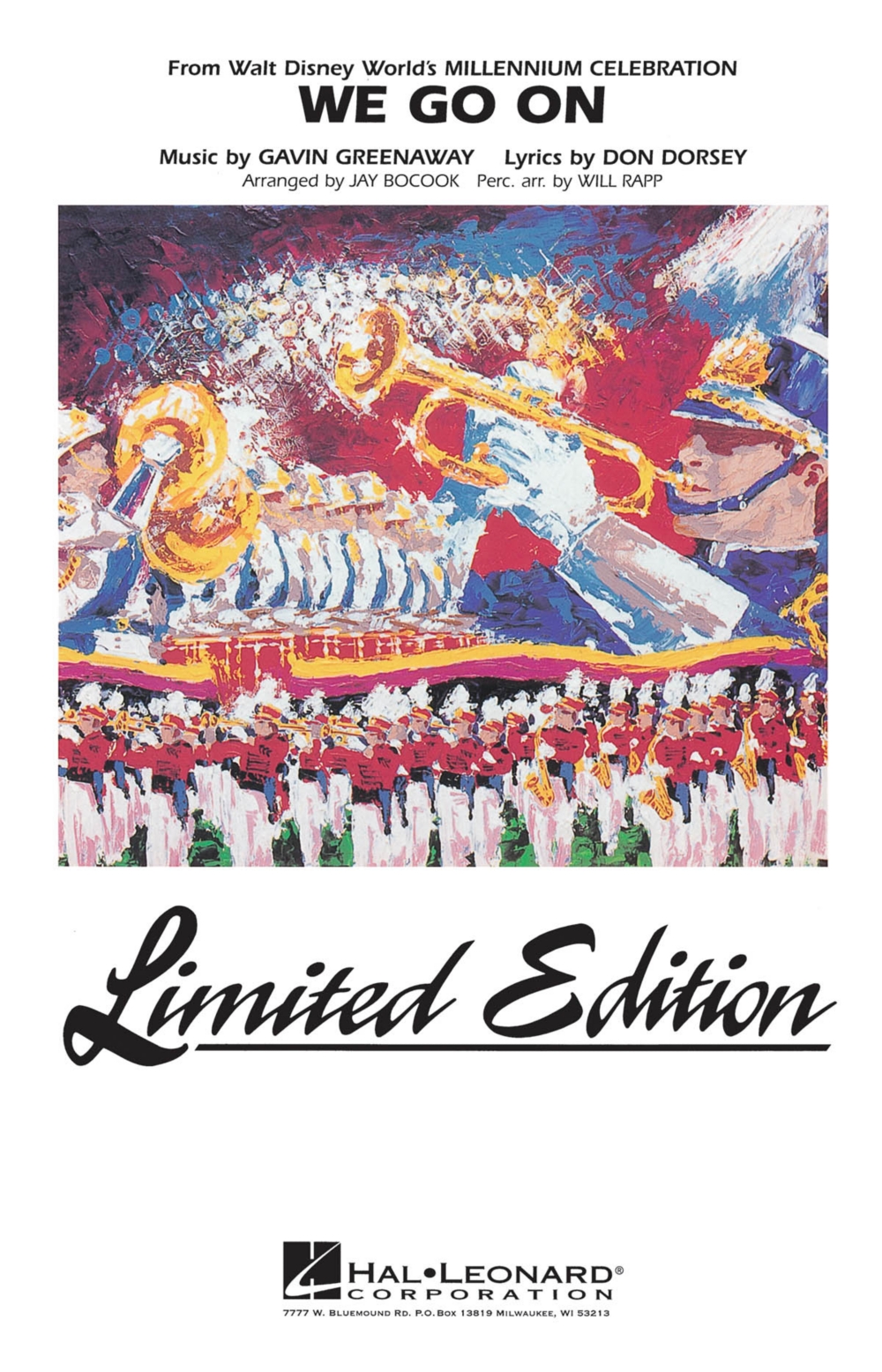 Hal Leonard We Go On From Disney S Millenium Celebration Marching Band Level 5 Arranged By Jay Bocook Walmart Com Walmart Com