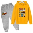 thumbnail image 3 of Conjunto de 2 piezas de sudaderas con capucha y pantalones para niños de 3 a 13 años, ropa para niños y niñas, traje divertido para primavera y otoño, 3 of 5