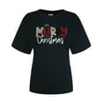 thumbnail image 4 of Fiudx Camisas de Mujer Camiseta con Cuello Redondo para Mujer Camiseta con Estampado Navideño Camisetas de Manga Corta Tops, 4 of 4