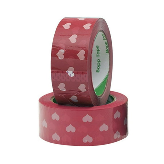 Long Express Box Gift Pasting Adhesive Tape Carton Sealing Heart-shaped Packing Tape PINK