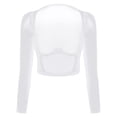 thumbnail image 3 of Top corto con aros y malla transparente para mujer, camiseta de manga larga con copa abierta, camisetas de leotardo transparente, lencería, disfraces para discoteca, 3 of 5