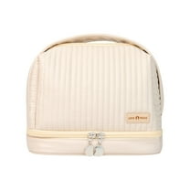 Large Capacity Travel Cosmetic Organizer Bag PU Leather Portable Makeup Storage Pouch For Women