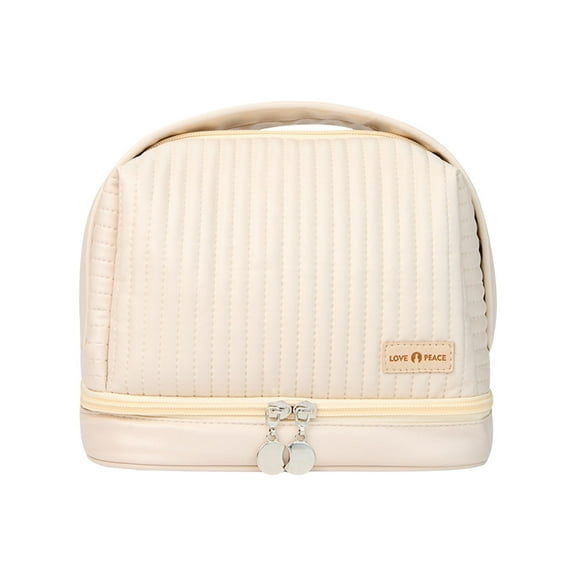 Large Capacity Travel Cosmetic Organizer Bag PU Leather Portable Makeup Storage Pouch For Women