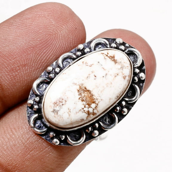 Wild Horse Gemstone Adjustable Ring Handmade Unique Design Gift Jewelry MXR 6617
