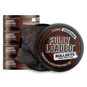 Fully Loaded Chew Tobacco and Nicotine Free Classic Bullseye Pouches Signature Flavor, Chewing Alternative-5 Cans