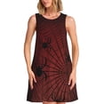 thumbnail image 1 of Balery Spiders On A Web Vestidos de verano para mujer con estampado: vestido holgado sin mangas, vestido playero informal y cómodo para días calurosos., 1 of 7