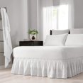 thumbnail image 1 of EASY FIT Baratta Elastic Wrap Around Bed Skirt, Easy On/Off Dust Ruffle (18-Inch Drop), Queen/King, White, 1 of 10