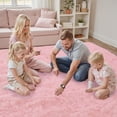 thumbnail image 5 of 8x10 Area Rug for Living Room:Ultra Soft Fluffy Shag Beige Rugs,Large Fuzzy Plush Indoor Non Slip Carpet Washable Rug for Bedroom Kids Nursery Office Dorm Modern Decor(Dark Pink  8'x10'), 5 of 7