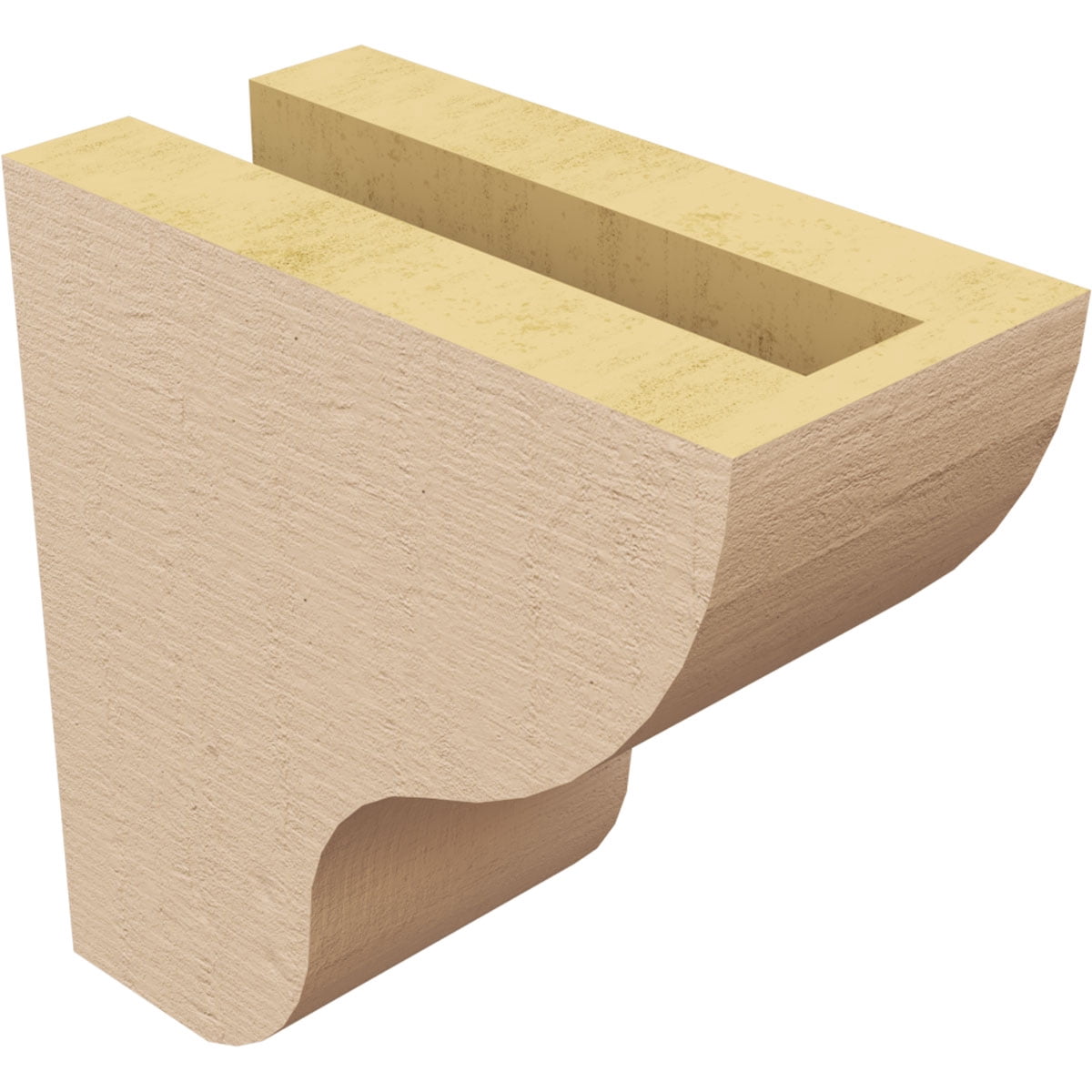 3"W x 6"D x 6"H Classic Greensboro Rough Cedar Woodgrain TimberThane Corbel, Primed Tan