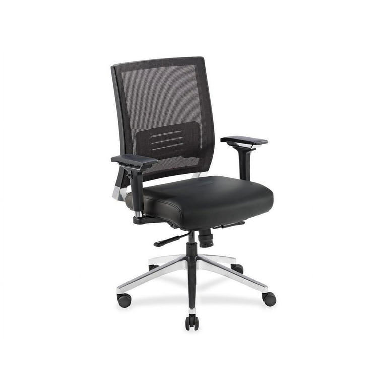Lorell Low-back Executive Office Chair - Black Leather Seat - 5-star Base - Black - 1 Each Lorell Low-back Executive Office Chair - Black Leather Seat - 5-star Base - Black - 1 Each