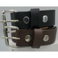 thumbnail image 2 of Real Genuine Leather Belt Brown & Black 1.5" Wide One Piece Leather, 2 of 4