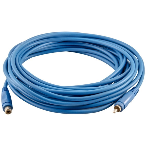Seismic Audio 25 Foot Blue RCA Male to RCA Female Audio Extension Cable - AV RCA Extender Cord - SA-PGSR25Blue