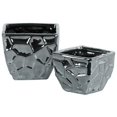 thumbnail image 1 of Urban Trends Collection 25030 Ceramic Square Vase with Embossed, Silver - Set of 2, 1 of 1