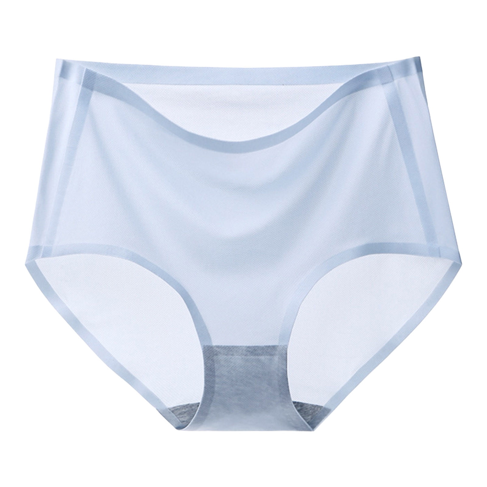HUPOM Plus Size Underwear For Women Panties High Waist Leisure None Banded  Waist Blue L 