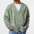 thumbnail image 2 of Lumtrix Mens Cardigan Sweater Textured Waffle Knit Long Sleeve Open Front Tops Lightweight Casual Button Down Cardigan Light Green S, 2 of 5