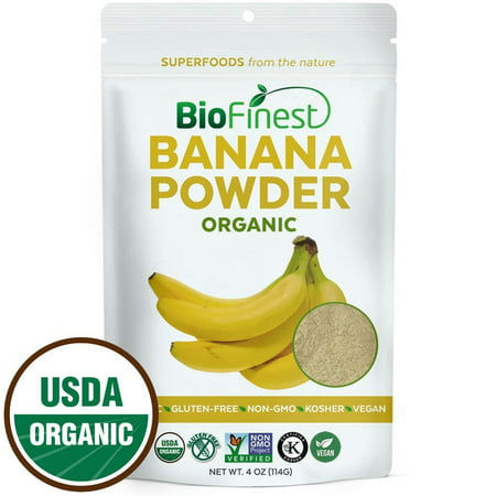 Biofinest Banana Powder - 100% Pure Antioxidants Superfood - USDA Certified Organic Kosher Vegan Raw Non-GMO- Boost Digestion Weight Loss - Fresh Fruit For Smoothie Beverage (4 oz Resealable