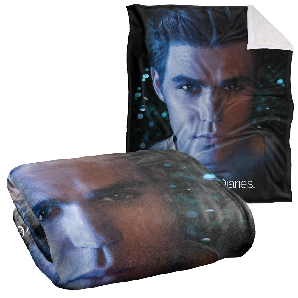 Vampire Diaries Blanket, 50"x60", Stefan Eyes Silky Touch Sherpa Back