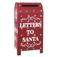 Holiday Time Light-Up LED Metallic Mailbox, 36"