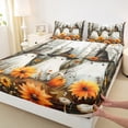 thumbnail image 3 of Manfei Kawaii Ghost Twin Bed Sets,Girls Happy Halloween Fitted Sheets,Rustic Flower Pumpkin Flat Sheet For Kids,Luxury Bedroom Decor,3pcs, 3 of 7
