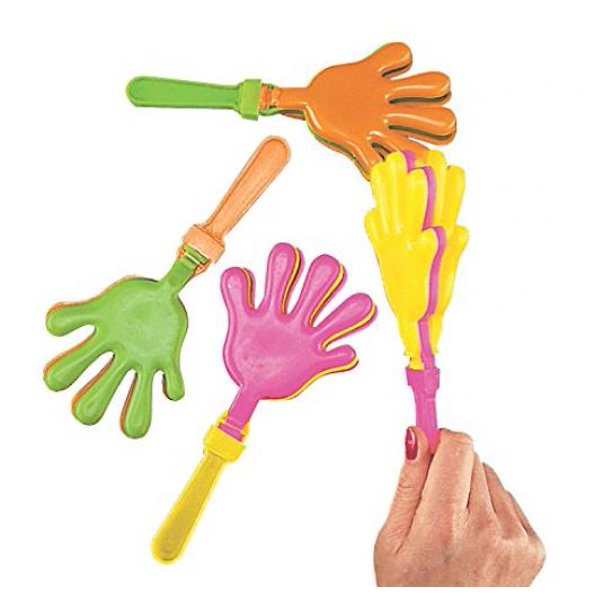 Plastic Hand Clappers Party Favors 12 Pieces