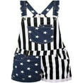 thumbnail image 4 of Unisex American Flag Overalls Adjustable Strap Bib Denim Shorts Romper July 4th One Piece Jumpsuit for Men Women, 4 of 6