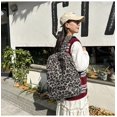 thumbnail image 2 of KKLDOGS Fuzzy Leopard Print Backpack Soft Plush Casual Daypack Large Capacity Lightweight Travel Commute Shoulder Bag, 2 of 5