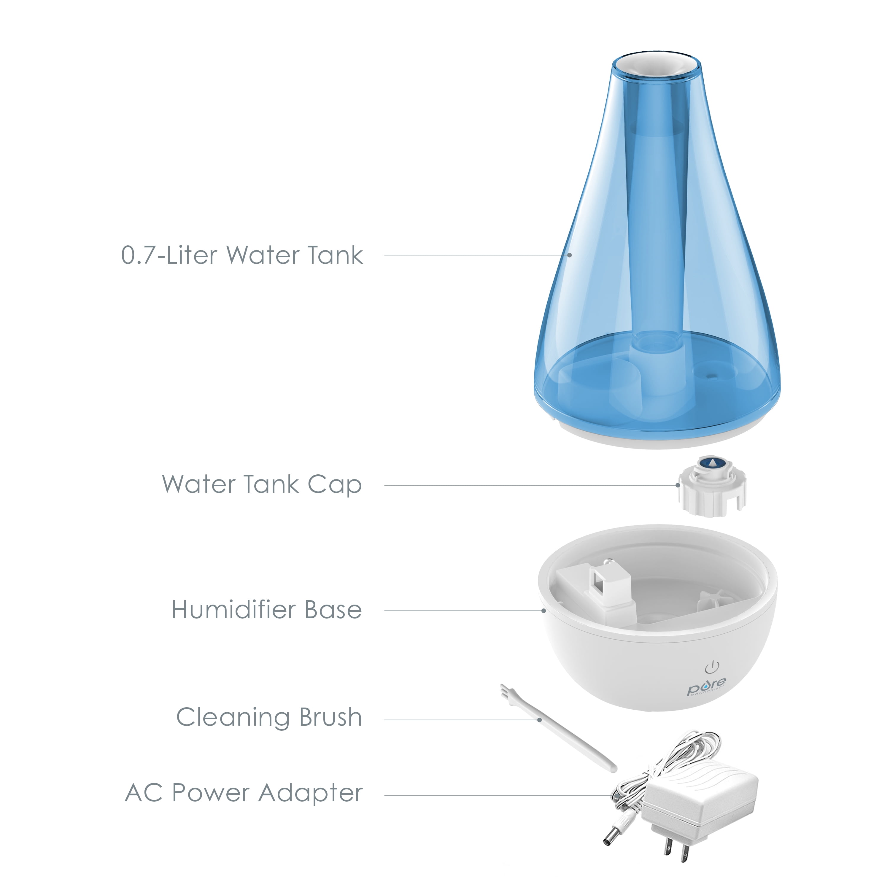 Pure Enrichment Ultrasonic Cool Mist Humidifier, Blue