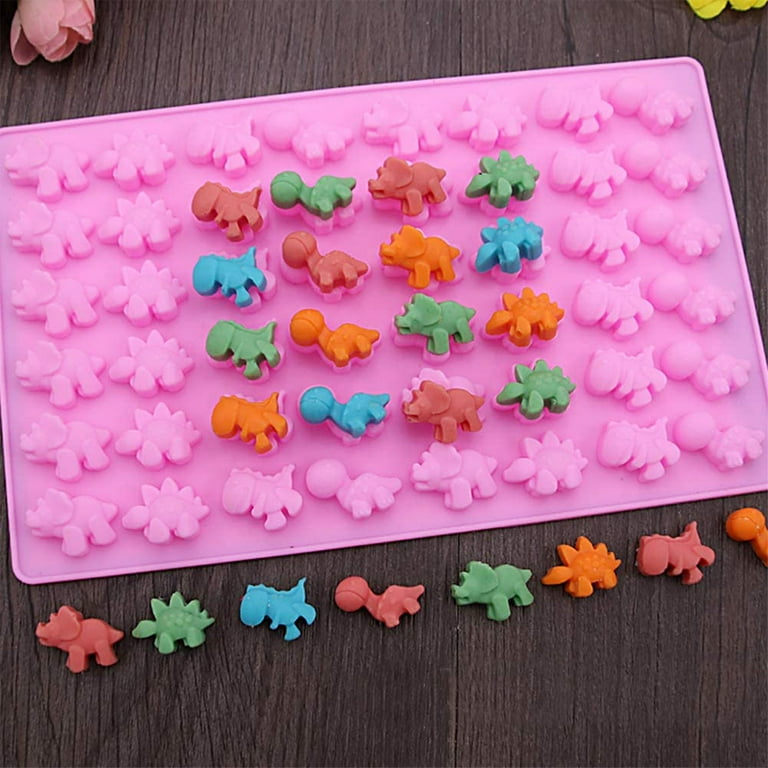 Dinosaur Molds Silicone Candy Molds Gummy Chocolate Tray for Hard Candy,  Fondant, Gummy, Jello, Ice Cube, Resin With dropper,4 pcs 