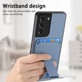 thumbnail image 5 of Case for Samsung Galaxy S21 Plus with Kickstand, Carbon Fiber Texture Wallet Case with Card Holder for Samsung Galaxy S21 Plus Magnetic Car Mount Shockproof Military Grade Protection Cover, Blue, 5 of 10