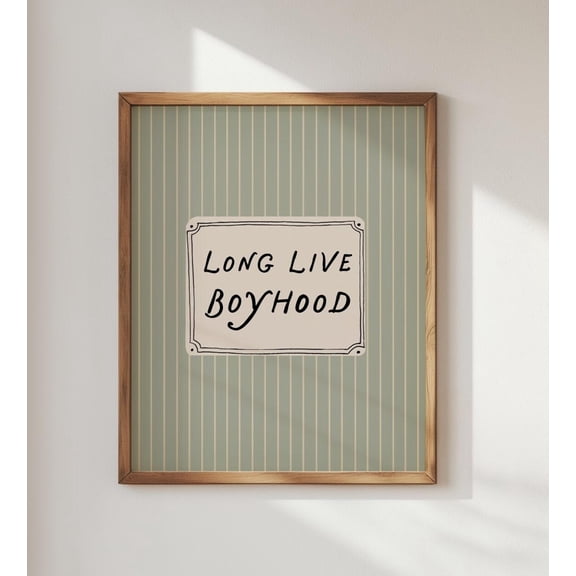Long Live Boyhood Print, Vintage Nursery Wall Art For Boys Room Home Decor #2783, Unframed Poster Size 8x12
