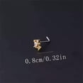 thumbnail image 3 of QQTDFG Zircon Unisex Piercing Jewelry L Shaped Nose Studs Titanium Steel Nose Nail-gold-1, 3 of 8