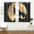 thumbnail image 3 of MKHERT Wolf Howling At The Full Moon Window Curtains Kitchen Curtain Room Bedroom Drapes Curtains 26x39 inch, 2 Piece, 3 of 3