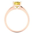 thumbnail image 4 of 2 ct Cushion Cut Simulated Yellow Diamond Solitaire Engagement Ring for Women in 18K Rose Gold, 4 of 5