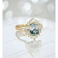 thumbnail image 2 of KANISHKAGEMS&JEWELS 2 Ct 10x8mm / Emerald Cut Moss Agate Engagement Ring CZ Diamond Halo Proposal Ring Alternative Fine Women Jewelry New Year Gift For Wife, 2 of 5
