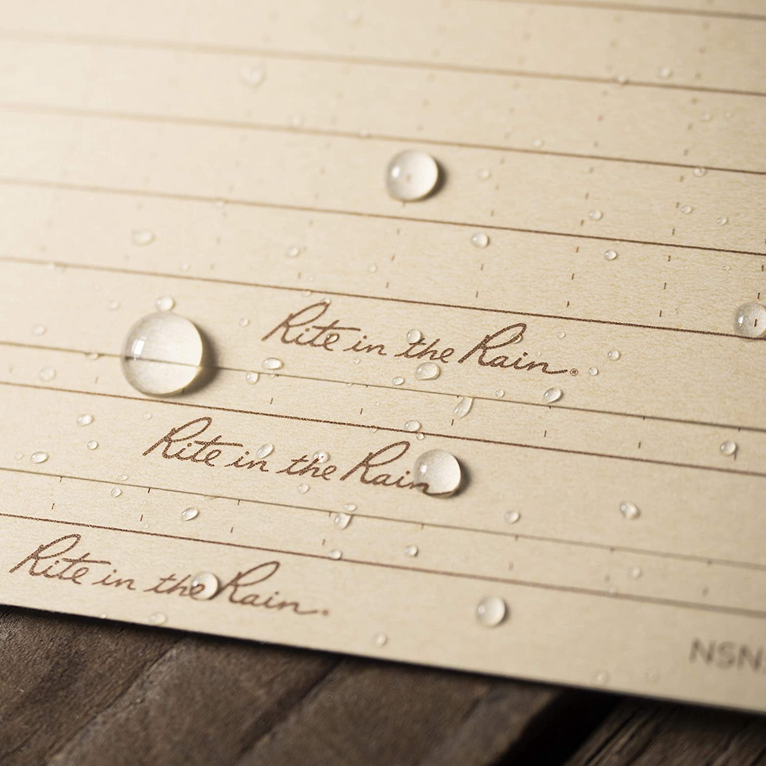 Rite in the Rain All Weather Index Cards, 3" x 5", Universal Pattern, Tan - NEW