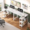 thumbnail image 4 of L Shaped Desk, 39 Inches Computer Desk with Reversible Storage Shelves, Gaming Desk, Corner Desk Home Office Desks, Writing Desk Study Desk with Metal Frame, White, 4 of 14
