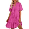 thumbnail image 1 of Vestido casual BTFBM para mujer, bohemio, verano, resort, cuello en V, 2025, 1 of 9