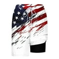 thumbnail image 4 of Chiccall Mens Plus Size Independence Day Graphic Swim Trunks July 4th Flag Printed Shorts Summer Beach Elastic Waist Drawstring Shorts for Men, 4 of 6