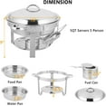 thumbnail image 7 of Ktaxon 2 Pack Chafing Dish for Buffet with Lid Holder, 5 Quart Stainless Steel Buffet Set, Round Chafers and Warmers Sets for Party, Catering, Wedding, Banquet, Graduation, 7 of 7