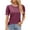 Wine, variant on Fesfesfes T Shirt Women's Fashion Solid Round Neck Short Sleeves Casual T-Shirt Top Dressy Tops for Women S(US:4)