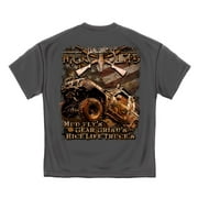 Hick Life Mud Trucking, American Flag, Redneck T-Shirt by Erazor Bits, Gray