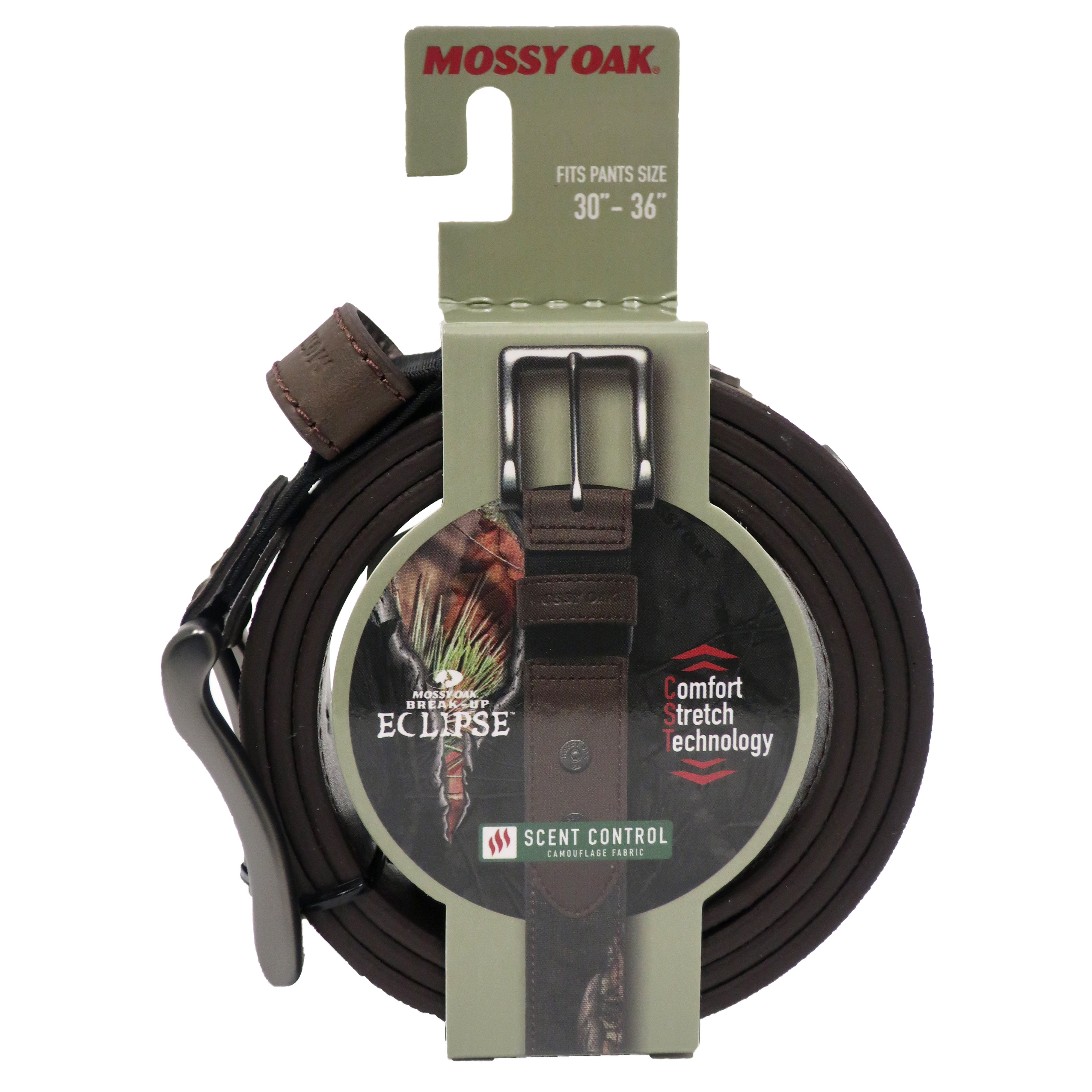 Mossy Oak Men's Eclipse Stretch Belt Brown Tab Size L/XL