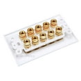 thumbnail image 2 of Monoprice High Quality Banana Binding Post Two-Piece Inset Wall Plate – White – Coupler Type For 5 Speakers, 2 of 3