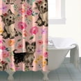 thumbnail image 4 of Yorkie Dog and Flower Florals Shower Curtain 84"x72" ,Bathroom Decorative Shower Curtains Set with 12 Hooks,Modern Waterproof Washable Shower Curtain, 4 of 6