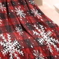 thumbnail image 3 of Red and Black Christmas Snowflake Pattern Blanket,Comfortable Soft Flannel Throw Blanket,All Season,Warm Lightweight Blankets for Sofa Bed Couch Living Room Chair,30"x40", 3 of 4