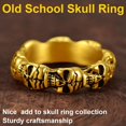 thumbnail image 4 of ORUYROP Can Engrave Men Skull Rings, Stainless Steel Statement Biker Rings, Gold Plated/Black-Send Gift Box, 4 of 7